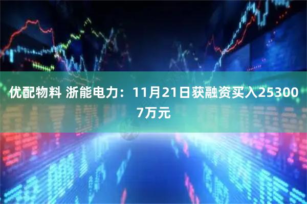 优配物料 浙能电力：11月21日获融资买入253007万元