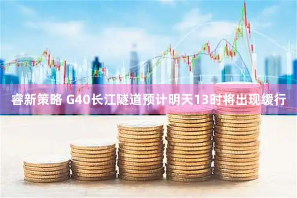睿新策略 G40长江隧道预计明天13时将出现缓行
